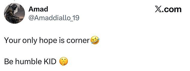 मॅन युनायटेड स्टार अमाद डायलोने आर्सेनलची थट्टा केली, ज्याची ‘केवळ आशा एक कोपरा आहे’, मायकेल कॅरिकच्या पुरुषांनी प्रीमियर लीगच्या नेत्यांना नम्र केल्यानंतर आणि पॅट्रिक व्हिएरासाठी धोक्याची घंटा वाजली