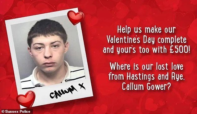 एका फरारी ड्रग डीलरला आणि त्याच्या आईला पोलिसांनी वेलेंटाइन डेच्या तारखेला जाब विचारणारा टोमणा करणारा संदेश पाठवल्यामुळे त्याला तुरुंगात टाकण्यात आले आहे.