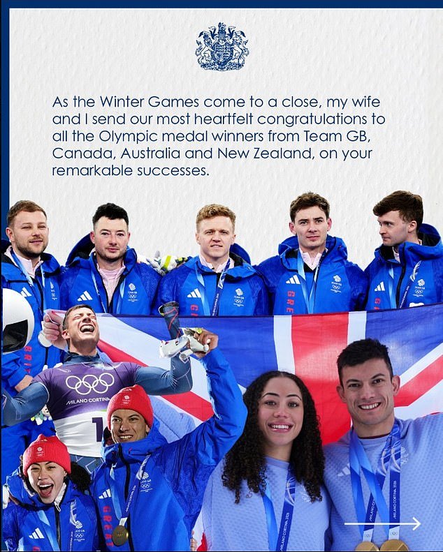 किंग चार्ल्सने टीम GB आणि संपूर्ण कॉमनवेल्थमधील ऑलिम्पिक हिवाळी गेम्स विजेत्यांना त्यांचे ‘हार्दिक अभिनंदन’ पाठवले