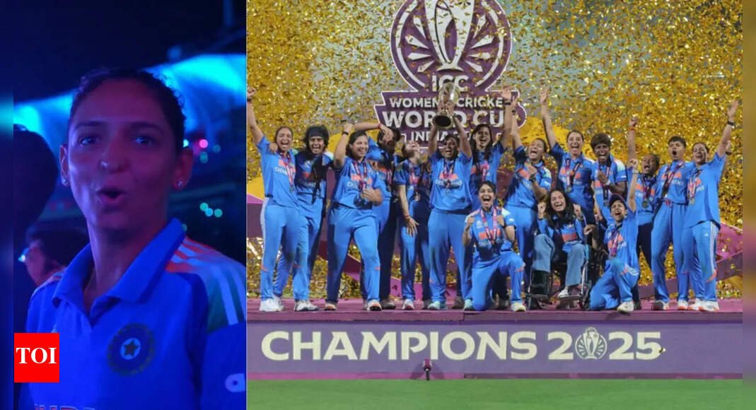 ‘चॅम्पियन्स होतील…: टीम इंडियाच्या ट्रॉफी सेलिब्रेशनदरम्यान हरमनप्रीत कौरचे प्रसिद्ध शब्द – पहा | क्रिकेट बातम्या