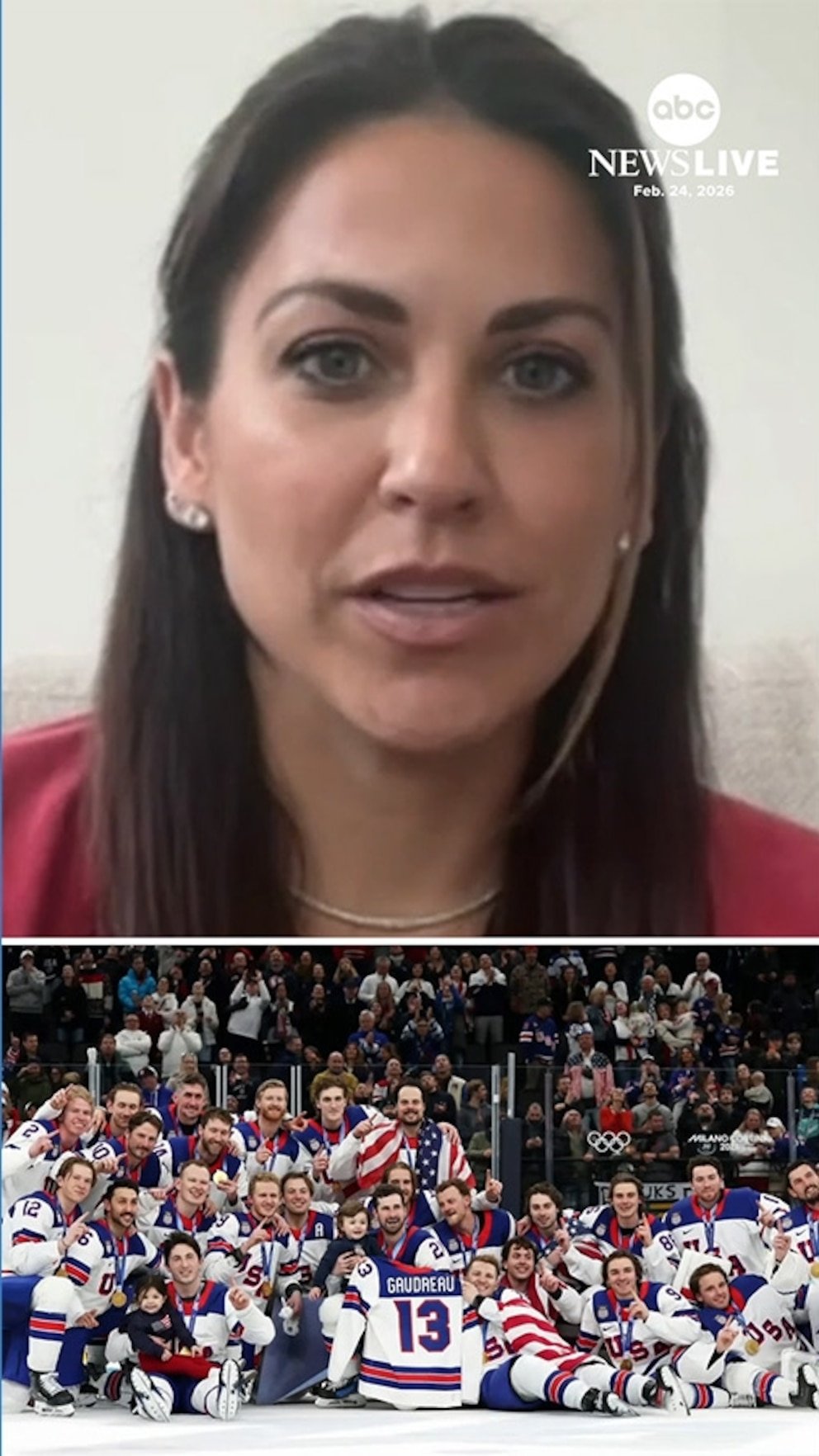 व्हिडिओ हॉकी स्टार जॉनी गौड्रेओच्या विधवेने यूएसए टीमला भावनिक श्रद्धांजली वाहिली