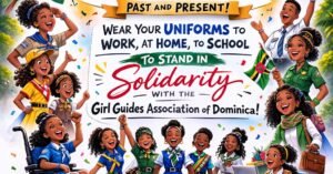 स्थानिक गर्ल गाईड भूतकाळातील आणि वर्तमान सदस्यांना मार्गदर्शक दिनासाठी गणवेश घालण्यास सांगत आहेत