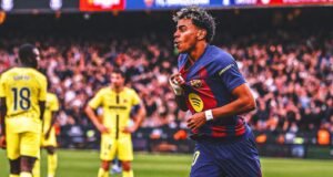 व्हिलारियलविरुद्धच्या विजयात लमिन यामलने बार्सिलोनासाठी कारकिर्दीची पहिली हॅट्ट्रिक केली