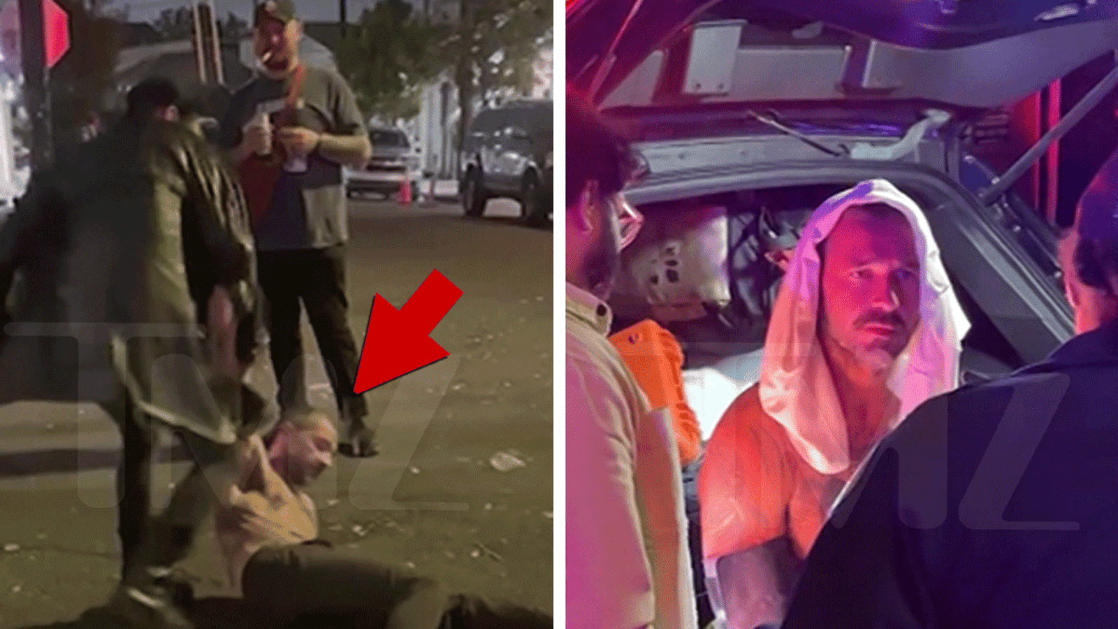 शिया लाबेउफ व्हिडीओमध्ये माणसाला रस्त्यावर नावं म्हटल्यावर हेडबट करतो