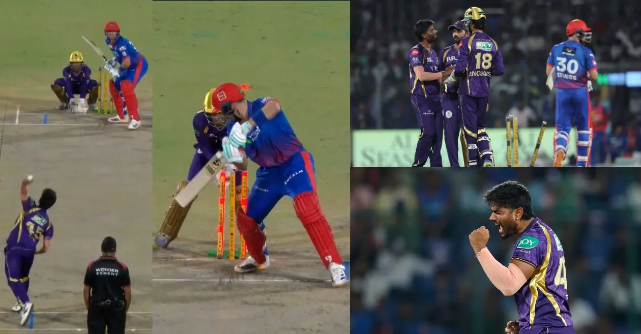 IPL 2026 (WATCH): DC विरुद्ध KKR चकमकीदरम्यान अनुकुल रॉय ट्रिस्टन स्टब्सचे किल्ले अचूक रिपरसह