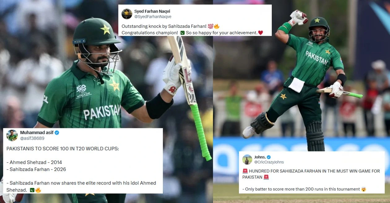 टी20 विश्वचषक 2026 च्या महत्त्वपूर्ण सामन्यात नामिबियाविरुद्ध साहिबजादा फरहानने स्फोटक शतक झळकावल्याने चाहते गांगरले