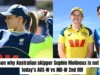 ऑस्ट्रेलियन कर्णधार सोफी मोलिनेक्स आजचा AUS-W vs IND-W 2रा ODI का खेळत नाही ते येथे आहे