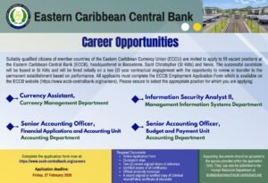 घोषणा: इस्टर्न कॅरिबियन सेंट्रल बँकेत रिक्त जागा