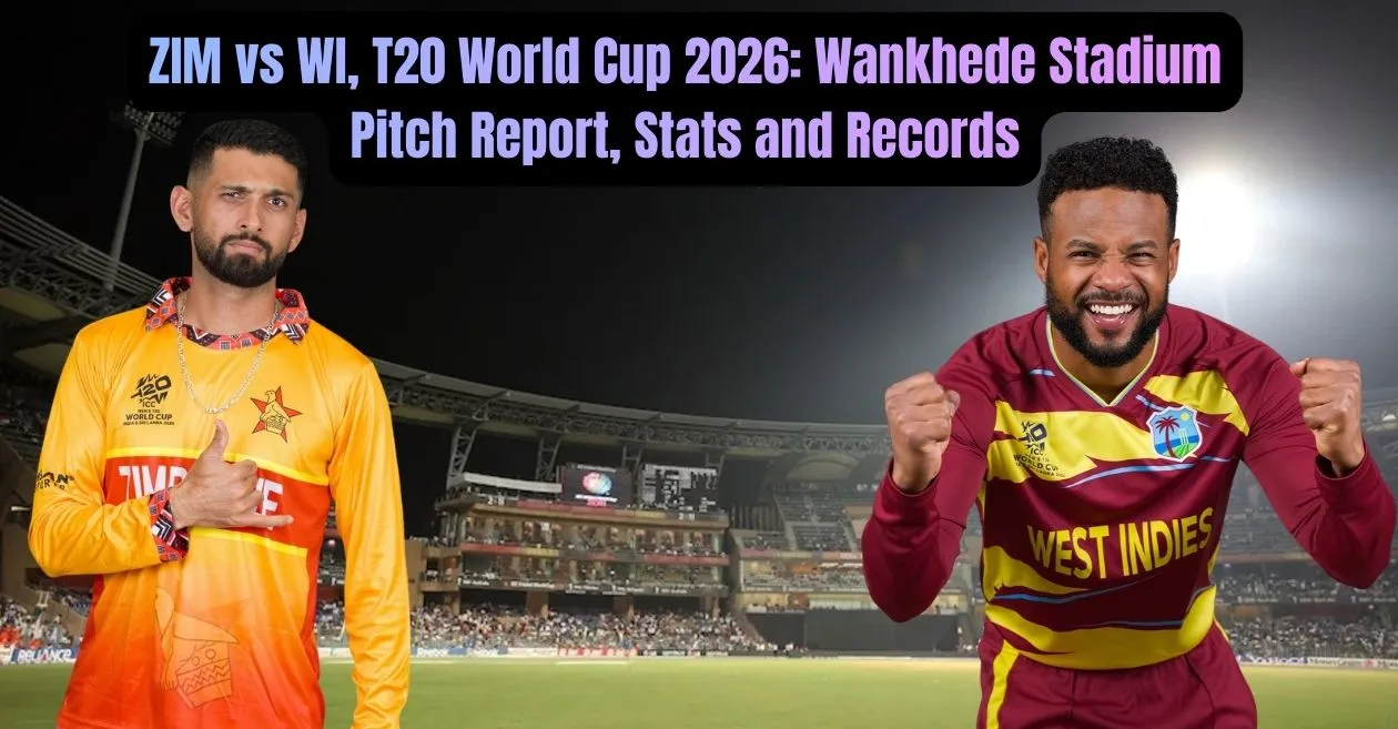 ZIM vs WI, T20 विश्वचषक 2026 सुपर 8: वानखेडे स्टेडियम खेळपट्टी अहवाल, आकडेवारी आणि रेकॉर्ड