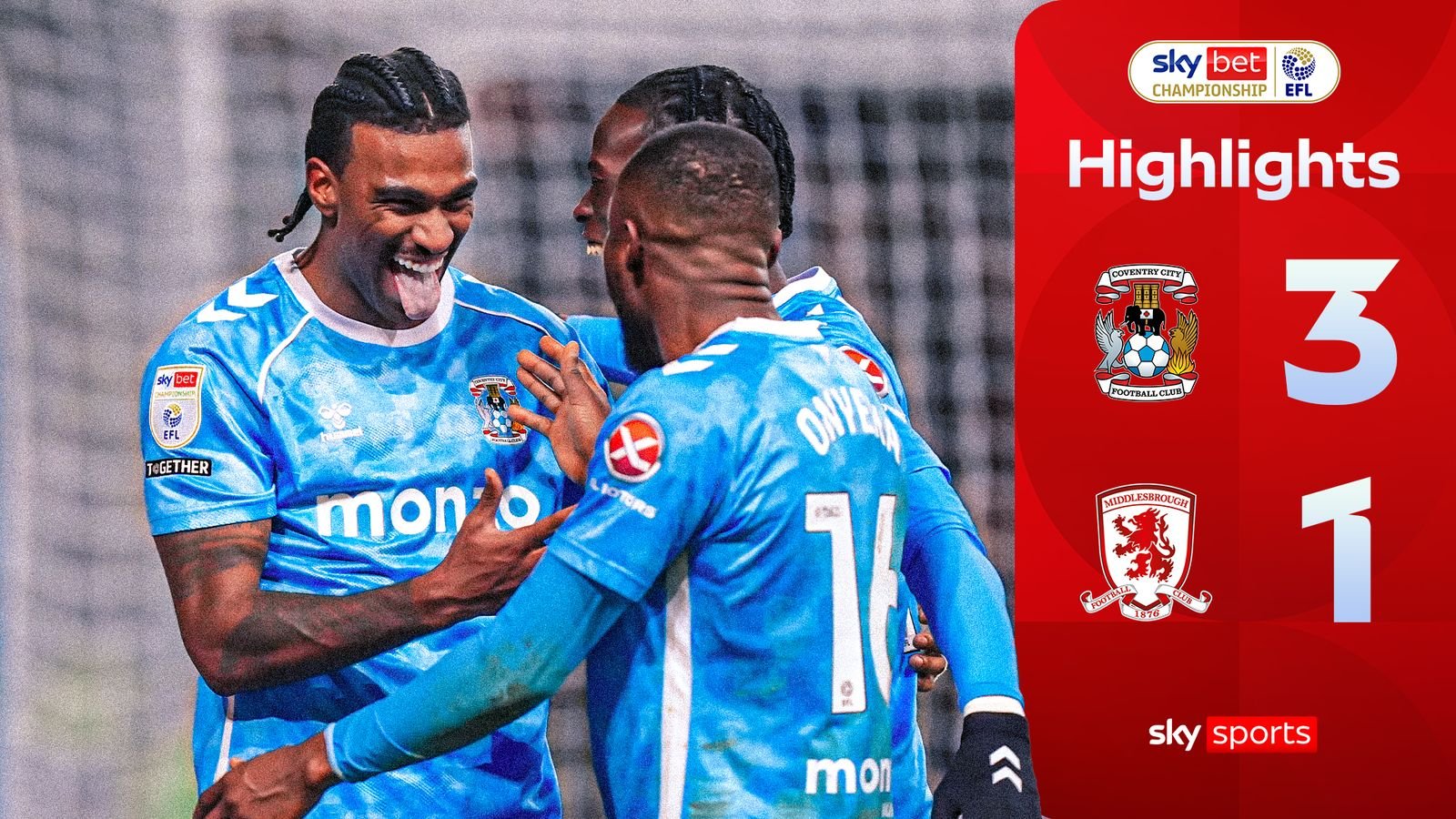 राईटने मिडल्सब्रोचा ३-१ ने पराभव करून कोव्हेंट्रीला चॅम्पियनशिपच्या शीर्षस्थानी परतवले!