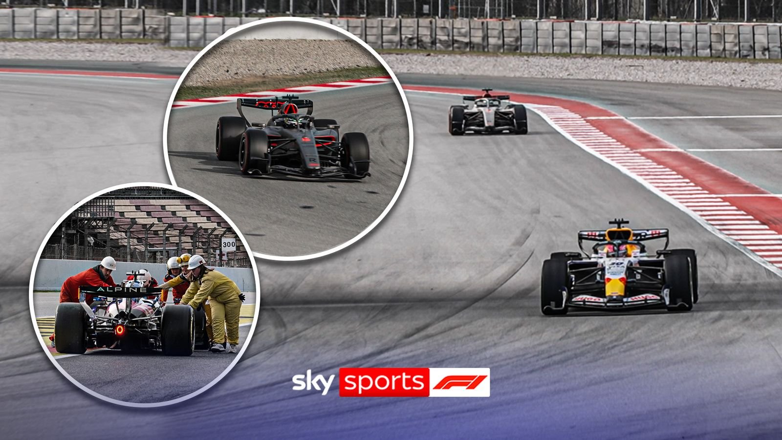 प्रथम पहा! बार्सिलोना कसोटीचा पहिला दिवस संघ ‘डीबगिंग कार’ पाहताना