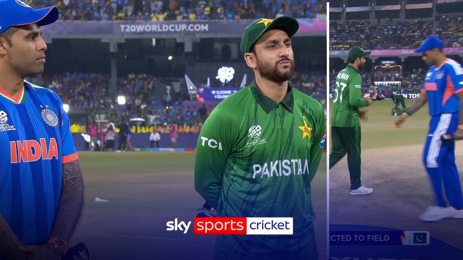 भारत विरुद्ध पाकिस्तान सामन्यापूर्वी कर्णधारांमध्ये हातमिळवणी झाली नव्हती