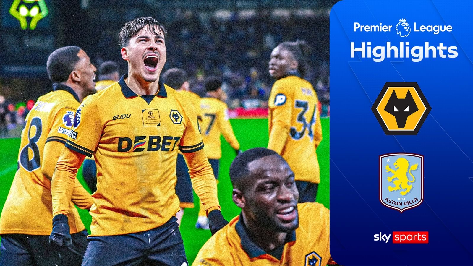 वेस्ट मिडलँड्स डर्बीमध्ये लांडगे ॲस्टन व्हिला म्हणून उशीरा नाटक